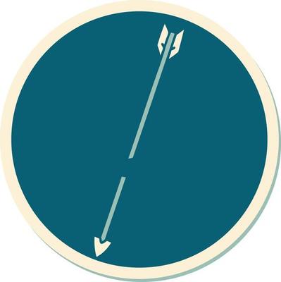 sticker of tattoo in traditional style of an arrow
