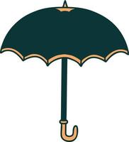 imagen icónica de estilo tatuaje de un paraguas vector