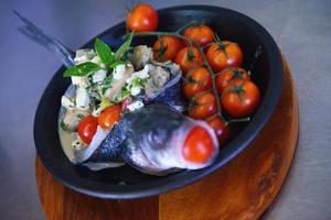 Prepared plate of food photo