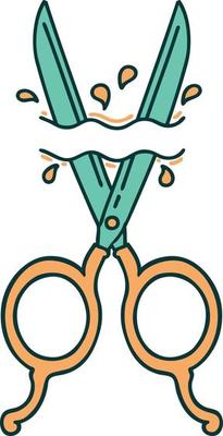 iconic tattoo style image of barber scissors