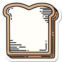 sticker of tattoo in traditional style of a slice of bread vector