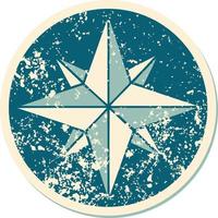 iconic distressed sticker tattoo style image of a star vector