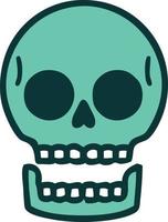 imagen icónica de estilo tatuaje de una calavera vector