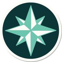sticker of tattoo in traditional style of a star vector