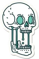 sticker of tattoo in traditional style of a skull vector