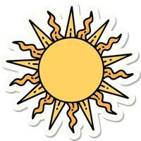 sticker of tattoo in traditional style of a sun vector