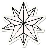 distressed sticker tattoo in traditional style of a star vector