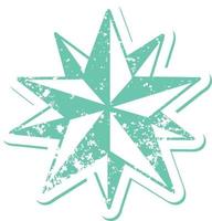 iconic distressed sticker tattoo style image of a star vector