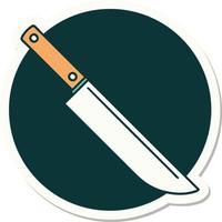 sticker of tattoo in traditional style of a knife vector