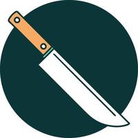 iconic tattoo style image of a knife vector