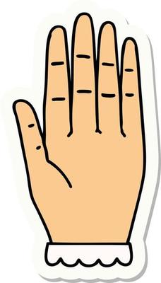 sticker of tattoo in traditional style of a hand