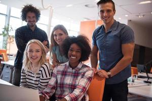 Multiethnic startup business team photo