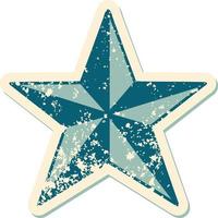 iconic distressed sticker tattoo style image of a star vector