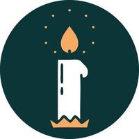 iconic tattoo style image of a candle vector