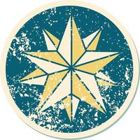 iconic distressed sticker tattoo style image of a star vector