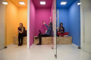 group of business people in creative working  space photo