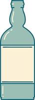 iconic tattoo style image of a bottle vector