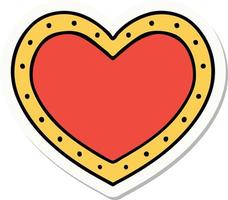 sticker of tattoo in traditional style of a heart vector