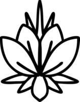 tattoo in black line style of a water lily vector