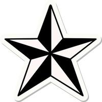 sticker of tattoo in traditional style of a star vector