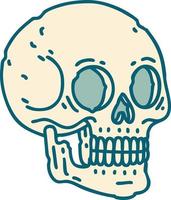 iconic tattoo style image of a skull vector