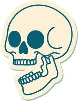 sticker of tattoo in traditional style of a skull vector