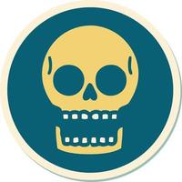 sticker of tattoo in traditional style of a skull vector