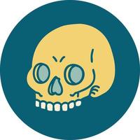 iconic tattoo style image of a skull vector