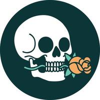 iconic tattoo style image of a skull vector