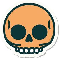 sticker of tattoo in traditional style of a skull vector