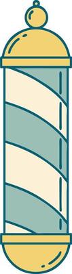 iconic tattoo style image of a barbers pole