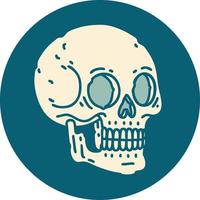 iconic tattoo style image of a skull vector