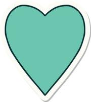 sticker of tattoo in traditional style of a heart vector