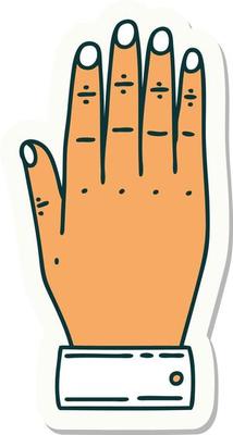 sticker of tattoo in traditional style of a hand
