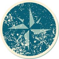 iconic distressed sticker tattoo style image of a star vector