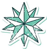 iconic distressed sticker tattoo style image of a star vector