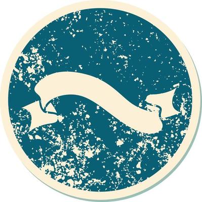 iconic distressed sticker tattoo style image of a banner