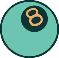 iconic tattoo style image of 8 ball vector