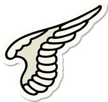 sticker of tattoo in traditional style of a wing vector