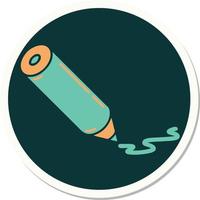 sticker of tattoo in traditional style of a coloring pencil vector