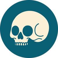 imagen icónica de estilo tatuaje de una calavera vector