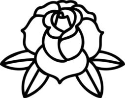 tattoo in black line style of a flower vector