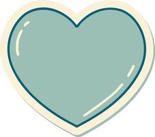 sticker of tattoo in traditional style of a heart vector