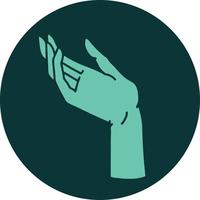 iconic tattoo style image of a hand vector