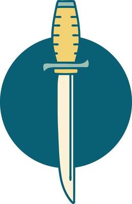 iconic tattoo style image of a dagger