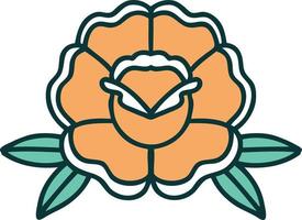 iconic tattoo style image of a flower vector