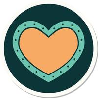 sticker of tattoo in traditional style of a heart vector