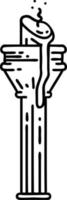 tattoo in black line style of a candelabra vector