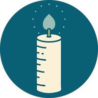 iconic tattoo style image of a candle vector