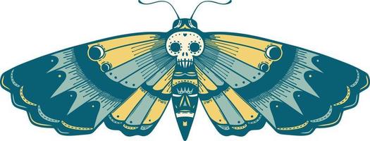 iconic tattoo style image of a deaths head moth vector